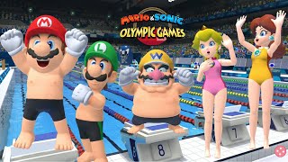Swimming ( Gameplay ) Mario & Sonic At The Olympic Games Tokyo 2020  Mario Wario Daisy Peach & More