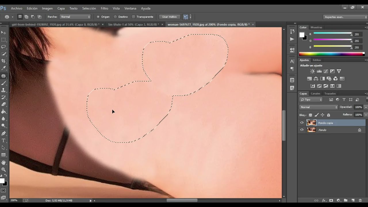 Tutorial de Photoshop Desnudar a una modelo utilizando la herramienta de  clonar - YouTube