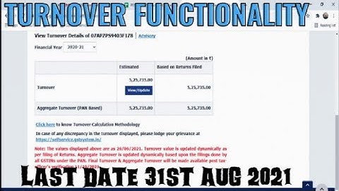 HOW TO UPDATE TURNOVER ON GST PORTAL|| TURNOVER UPDATE NEW FUNCTIONALITY