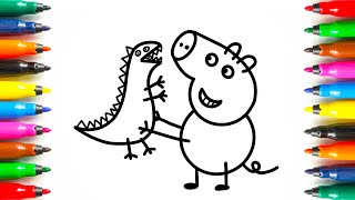 How to draw George Pig and Toy Dinosaur #peppapig #drawing by Joanna Vu kids 3,126 views 1 month ago 4 minutes, 57 seconds