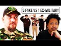 Veteran Guesses Ex-Military Vs 4 Fake REACTION