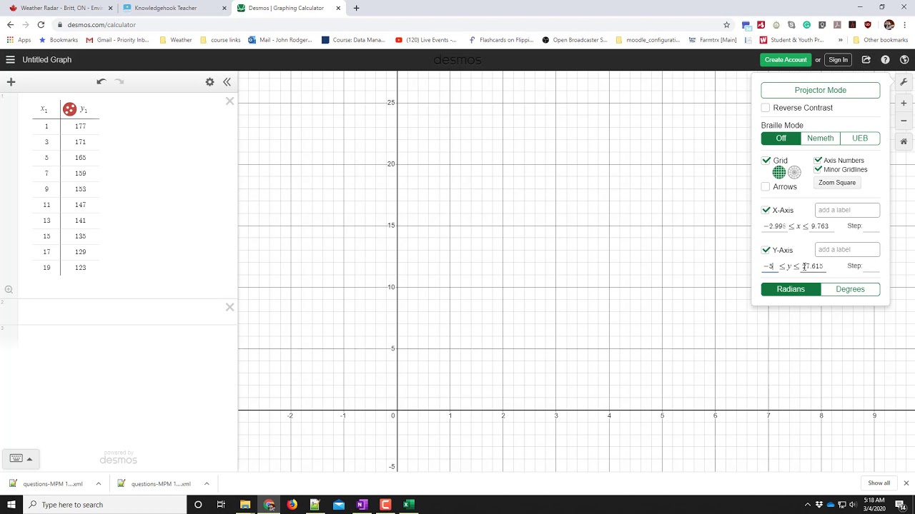 Using Desmos to Make a Scater Plot - YouTube