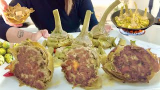 CARCIOFI RIPIENI ricetta di mia MAMMA cotti IN PADELLA morbidissimi