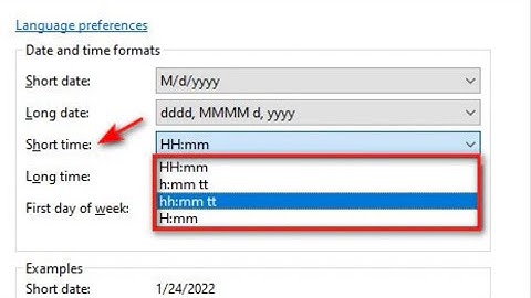 How to change 12 hours time format in Windows 11