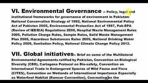 COMPLETE SYLLABUS OF ENVIRONMENTAL SCIENCE FOR CSS