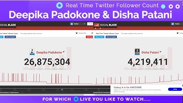 Deepika Padukone & Disha Patani Real Time Twitter Follower Count