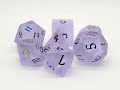 Old School 7 Piece DnD RPG Gemstone Set:  Frosted Blast Glass - Amethyst w/ Spectral