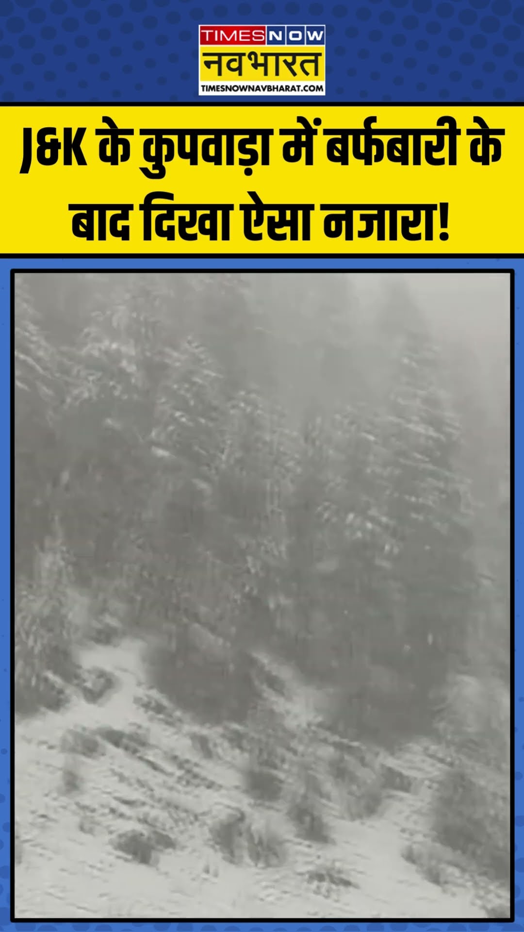 J\u0026K के  Kupwara में बर्फबारी के बाद दिखा ऐसा नजारा! | #shorts #kashmir #kashmirsnowfall