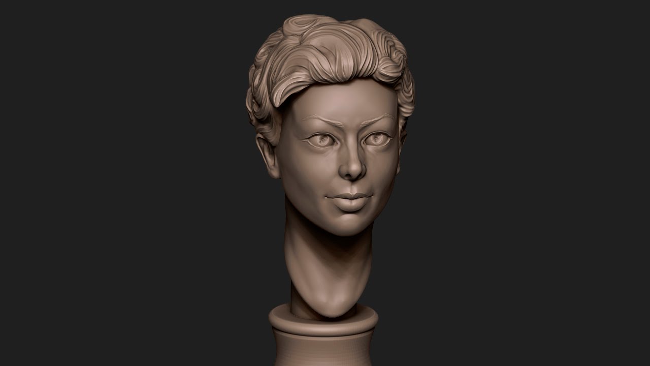 realistic female head sculpt zbrush