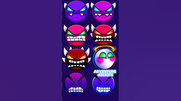 Geometry Dash Demon Difficulty Face Names! (Ver. 3 Neon) #geometrydash #art