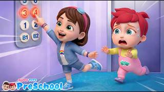 What NOT to Do in an Elevator! 🚫 | Kids Safety Song | Happy Tots Preschool