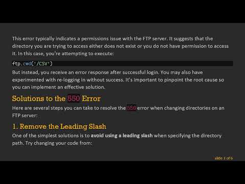 Resolving ftplib.error_perm: 550 Error When Changing Directory on FTP Server