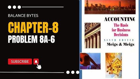 Problem 8A-6 | Chapter 8 | Meigs and Robert Accounting | by Prof. Muhammad Sufyan.