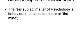 Behaviourism 3: John B. Watson [I]