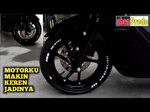 Cara cat ban motor || spidol ban kendaraan Toyo paint. 