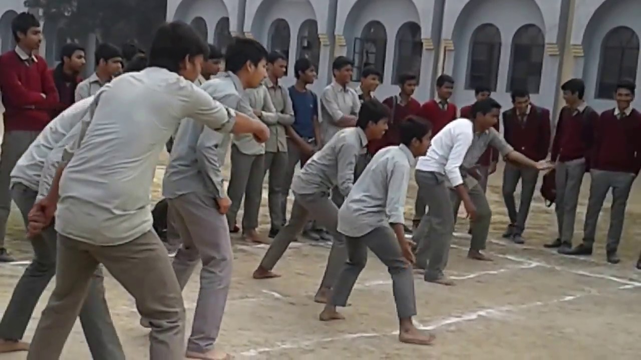Kabaddi match in Saiyyid Hamid Senior Secondary School (+2 boys). Aligarh Muslim University Aligarh
