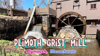 The water powered mill at Plimoth Grist Mill in PLYMOUTH, Massachusetts.