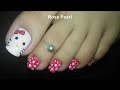Hello kitty Toe Nail Art Tutorial- Cute and Fun Pedicure Nail Art | Rose Pearl