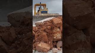 Best Construction In Cambodia, 25.5Ton Trucks Unloading Huge Stones Dozer Pushing Thems #short