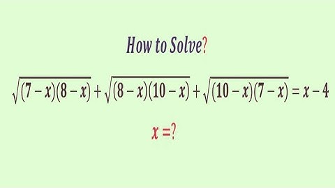 A  Nice radical  Mathematics algebra problem |Olympiad Question  | x=?