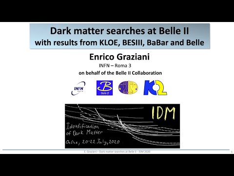 IDM2020 |  Dark matter searches at Belle II (and KLOE, BESIII, BaBar and Belle) | Enrico Graziani