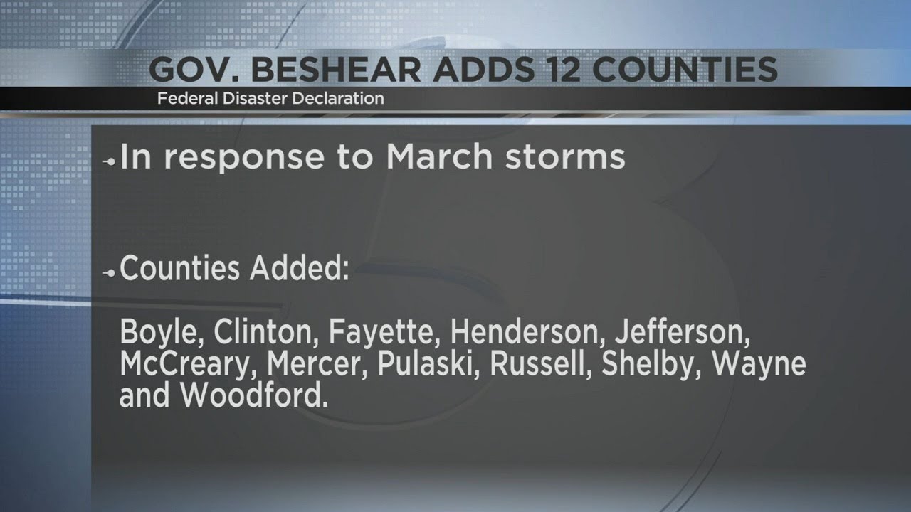 Kentucky Governor adds 12 counties to Federal Disaster Relief ...