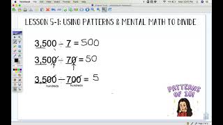 Lesson 5-1 at a Glance