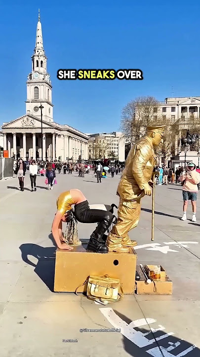 She Tried to Fool the Statue Man But 😯