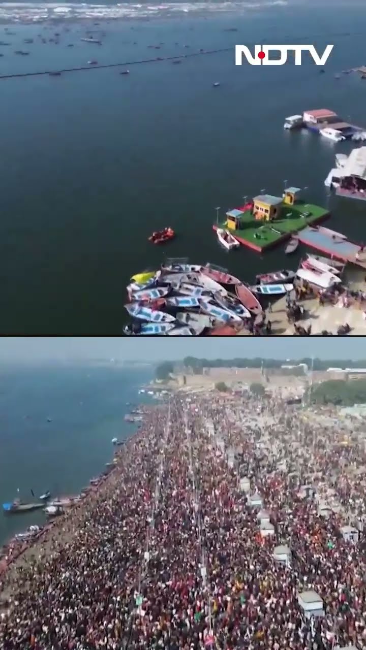 Drone Visuals Of Sangam Mela Kshetra As Devotees Continue To Throng Mahakumbh 2025