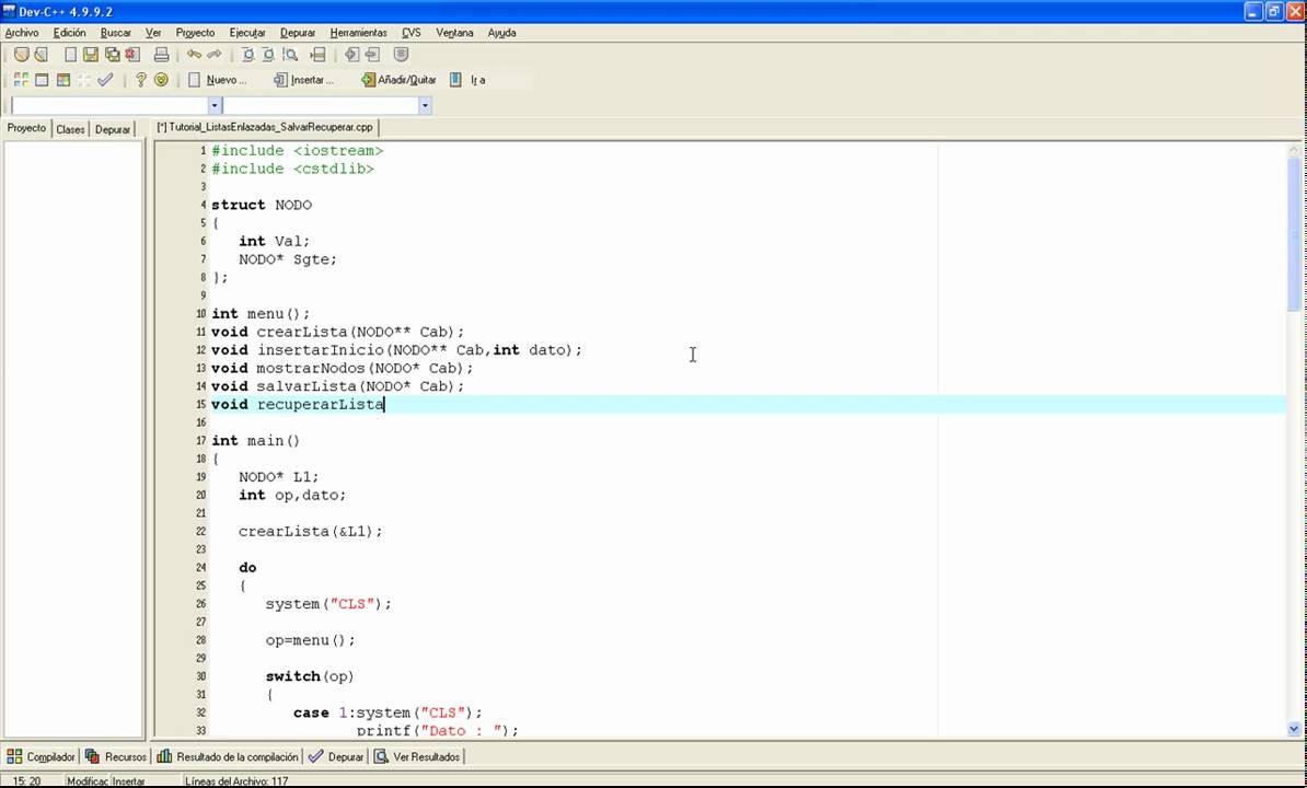Programacion en C - Listas Enlazadas : Salvar / Recuperar - YouTube