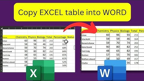 How to copy Excel table into Word
