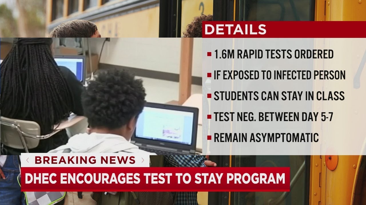 DHEC encourages Test to Stay program - YouTube