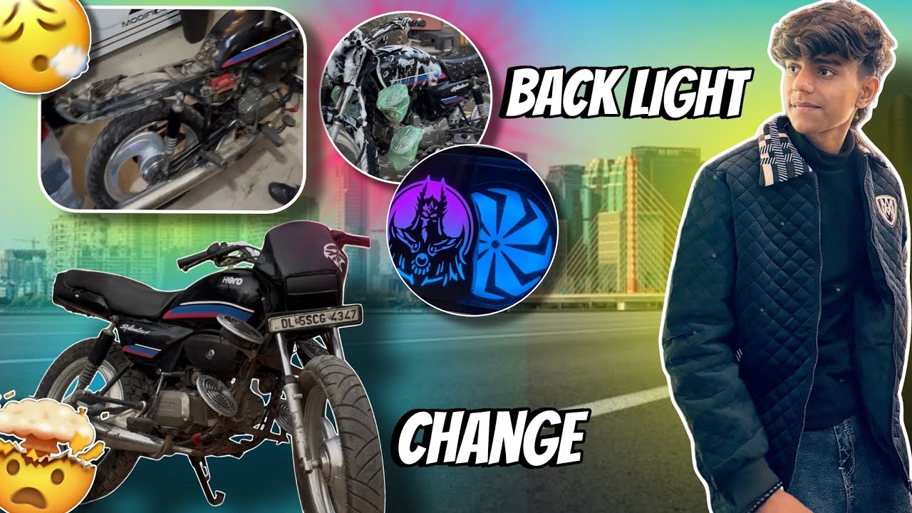 Splendor Modkapesh Splendor ma back light ko change karva diya #shortsviral #modified # ...