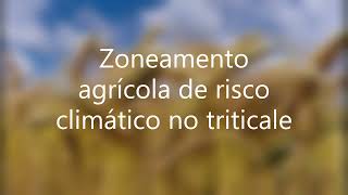 Zoneamento agrícola de risco climático para o triticale