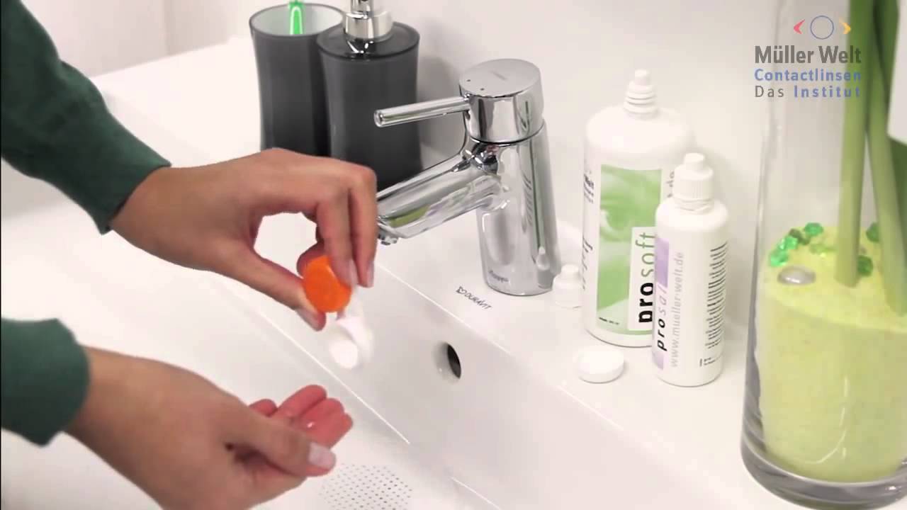 Weiche Kontaklinsen reinigen mit AllInOneSystem