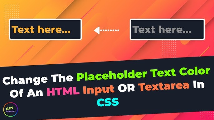 Input And Textarea Placeholder Text Color Change Css Placeholder Color