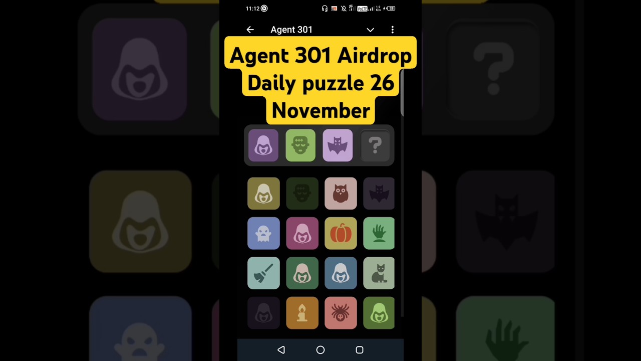 Agent 301 Airdrop Daily puzzle 26 November | Agent daily Puzzle combo | Agent 301 Daily Combo Today