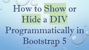 How to Show or Hide a DIV Programmatically in Bootstrap 5