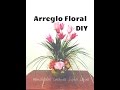 DIY centro floral flores artificiales tulipanes arrangement of artificial flowers
