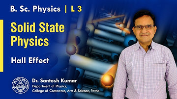 3. Solid State Physics - Hall Effect | B.Sc Physics / Undergraduate Physics by Dr. Santosh Kumar