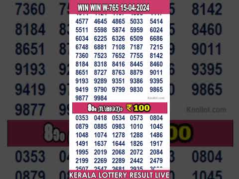 #shorts KERALA LOTTERY RESULT LIVE|WIN-WIN bhagyakuri W765|Kerala Lottery Result Today