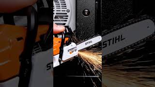Mini Chainsaw vs Safe Door Edge 🪚 #chainsaw #asmr #woodcutting #realism