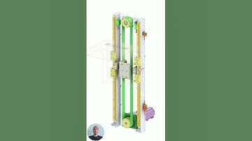 Belt driven lifting mechanism #3dcad #engineering #mechanical #working #solidworks