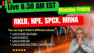 Monday 8:30 AM EST Live Chart & Targets: RKLB, HPE, SPCX, MRNA