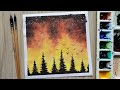 Watercolor painting | sky and tree | simple watercolor painting |