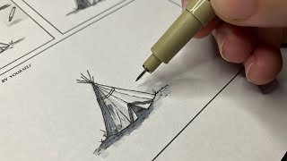 How to Draw Simple Buildings ✏️ | 9 Easy Steps with Grey Markers & Fineliners