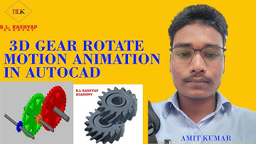 How To Create 3D Gear Rotate Motion Animation In AutoCAD #kmclu #mechanicalengineering #trending
