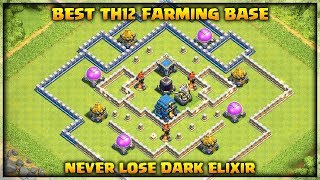 Best Th12 Farming Base With 3 Inferno Towers Never Lose Dark Elixir Clash Of Clans