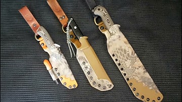 Three of my custom kydex sheaths