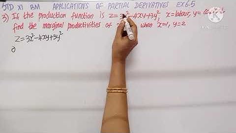 Std11|BM#62| Ex6.5-1 to 4| Business Maths| How to find marginal productivity- partial derivatives